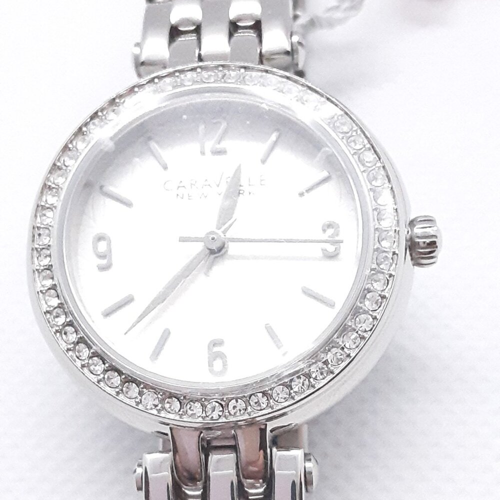 NEW With Tags Authentic Bulova Ladies Silver Tone and cz Watch - Picture 13 of 15